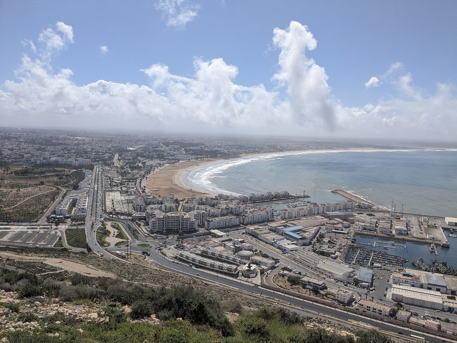Agadir Bay seen from the Oufella kasbah hilltop, Morocco
