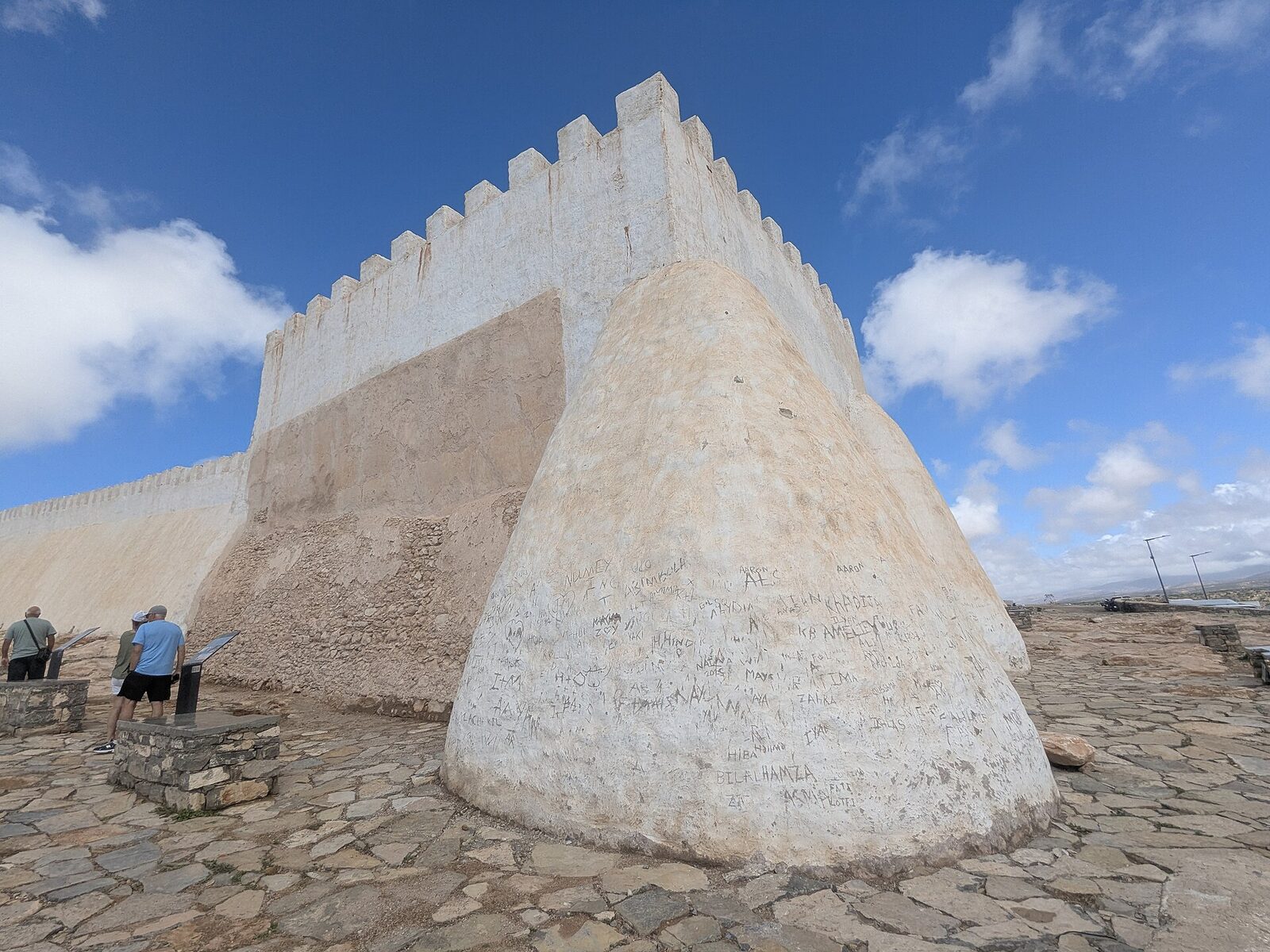 Renovated western ramparts of the Agadir Oufella kasbah, Morocco