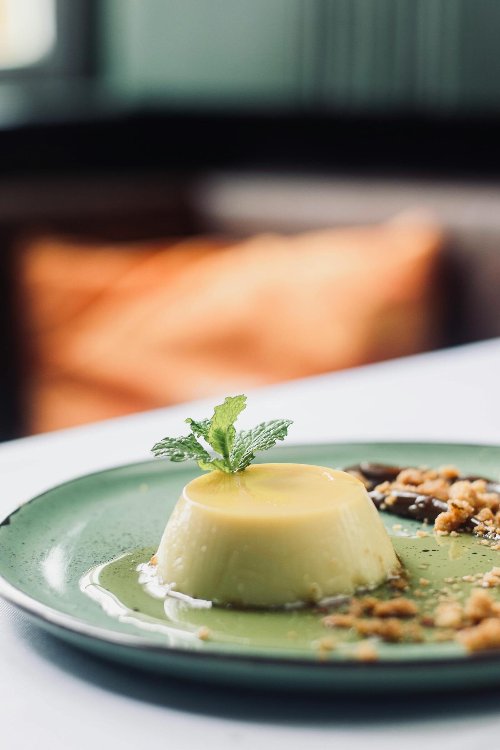 Elegantly plated Mediterranean dessert at Les Blancs Agadir