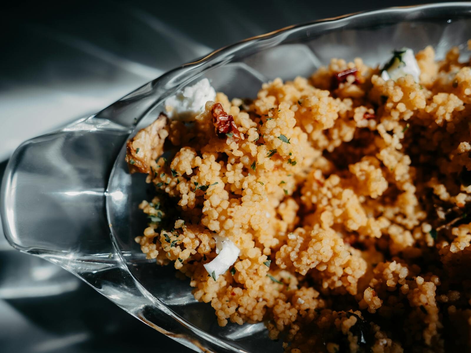 Moroccan couscous platter with seven vegetables in a traditional dish at Restaurant Rafiq Agadir